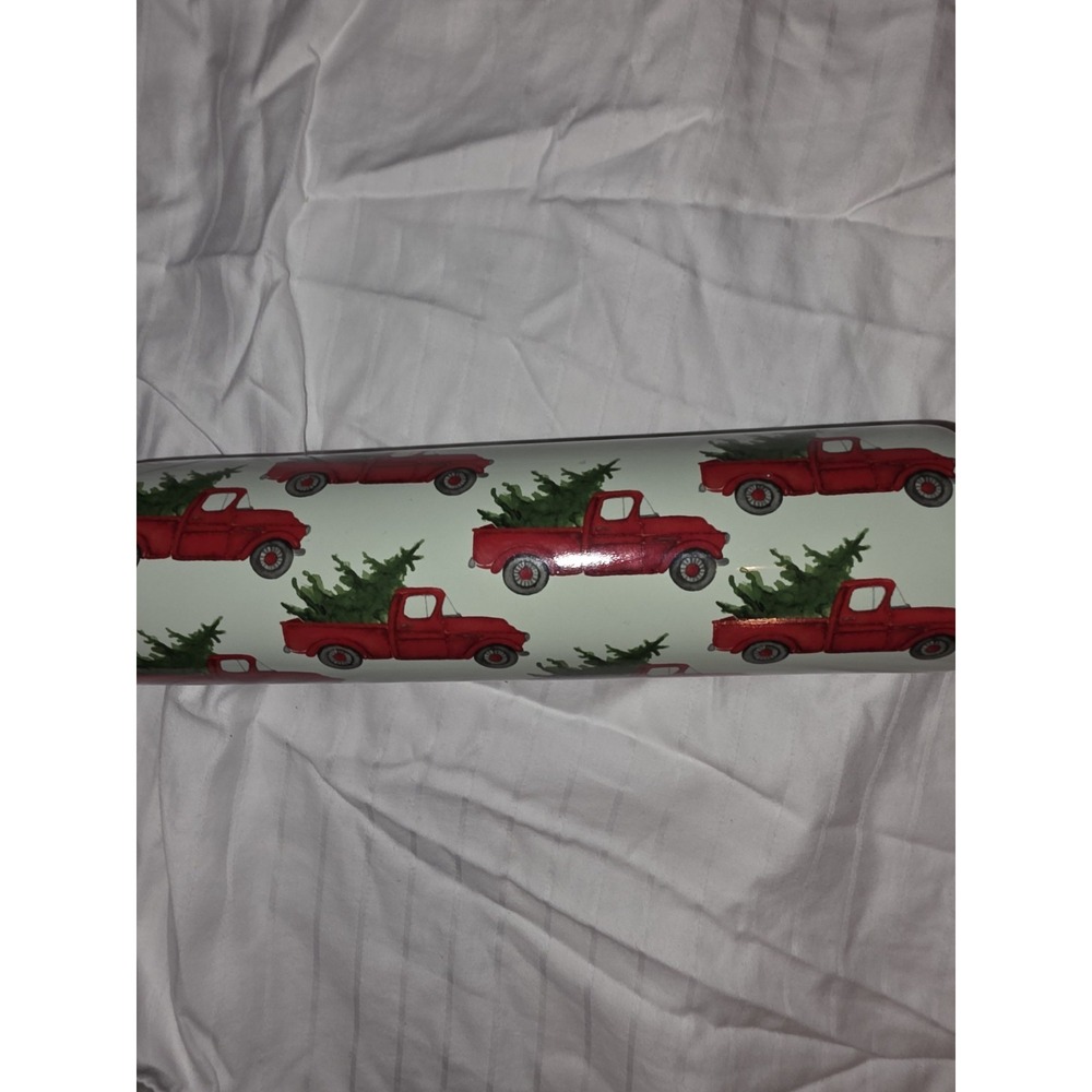Red Truck Carrying A Christmas Tree Rolling Pin. Can Be Used Year Round Or Used